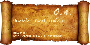 Oszkó Apollinár névjegykártya